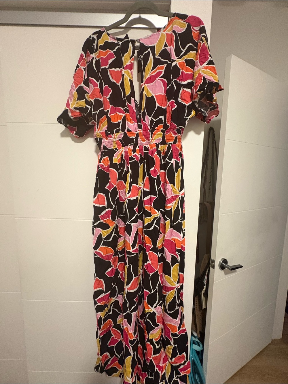 Plus size Women's Floral Print Maxi Dress Black/Multi